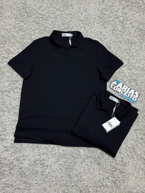CAMISA POLO GOLA V - PRETA