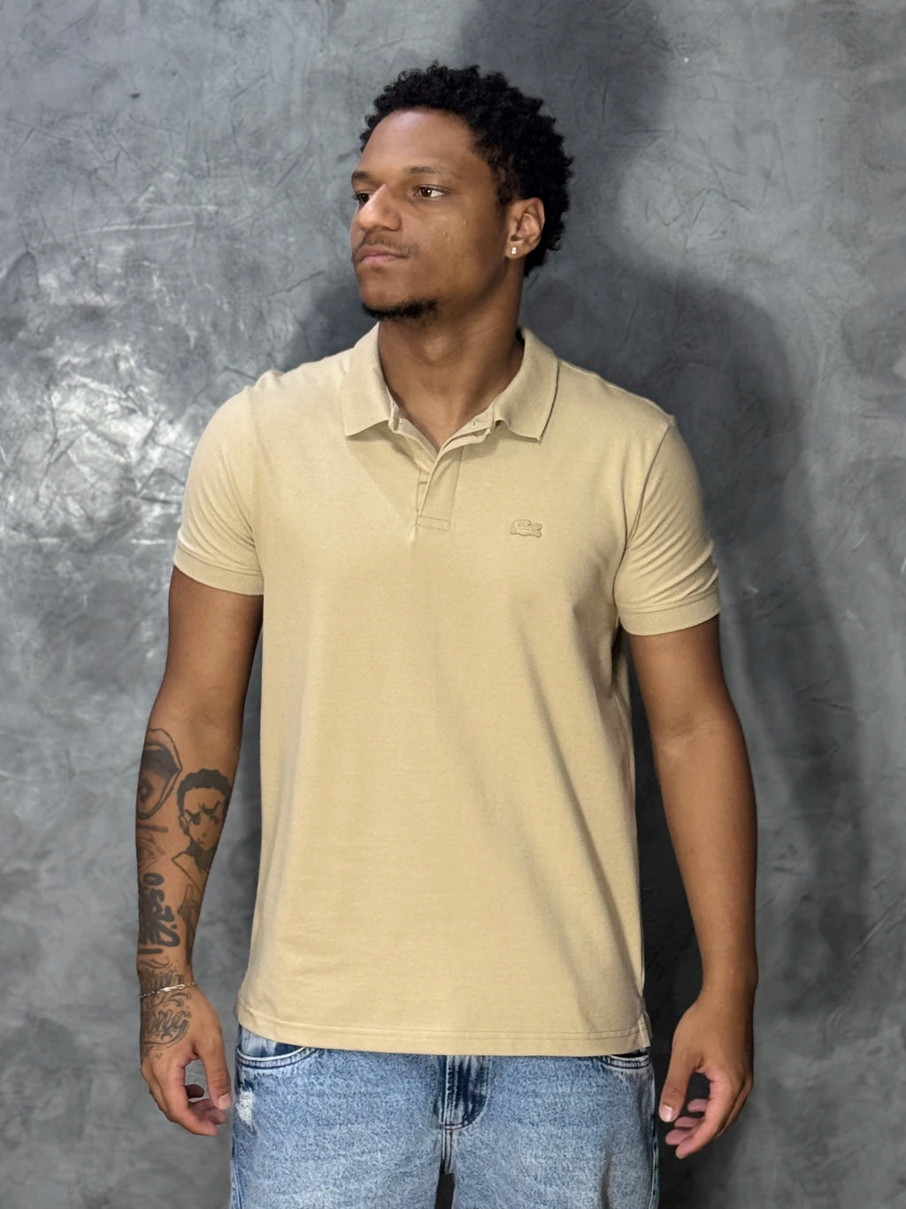 CAMISA POLO PIQUET LCST - BEGE