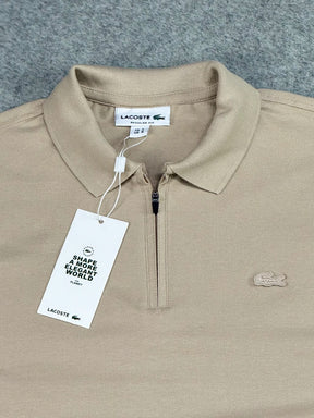 CAMISA POLO PIQUET LCST - BEGE C/ZÍPER