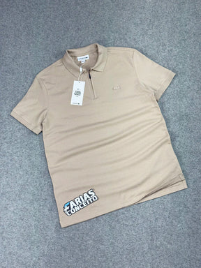 CAMISA POLO PIQUET LCST - BEGE C/ZÍPER