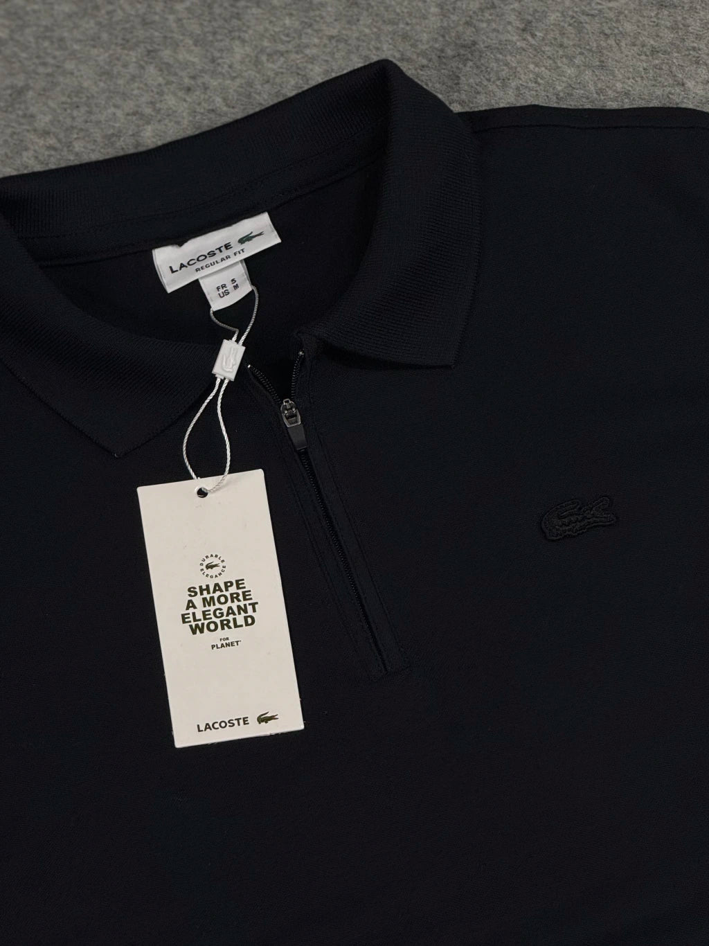 CAMISA POLO PIQUET LCST - PRETA C/ZÍPER