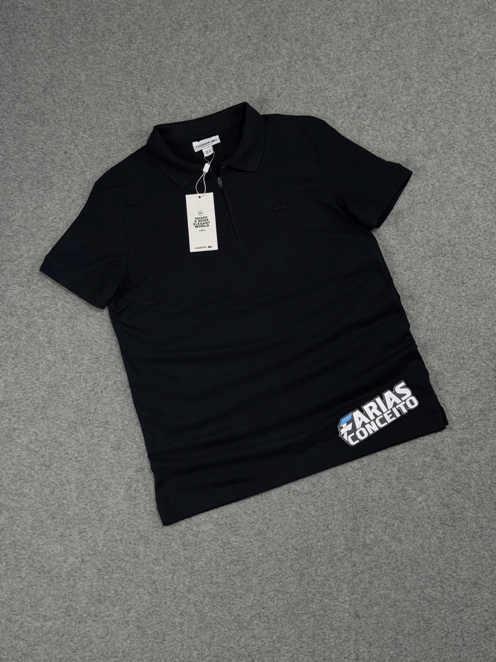 CAMISA POLO PIQUET LCST - PRETA C/ZÍPER